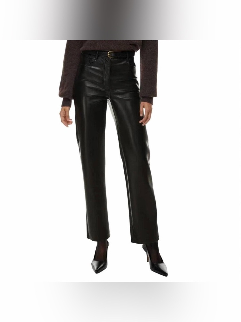 Wilfred Black Faux Leather Pants